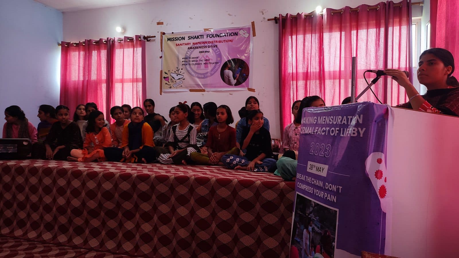 A health and menstrual-hygiene awareness drive, Shakti Udghosh Foundation.